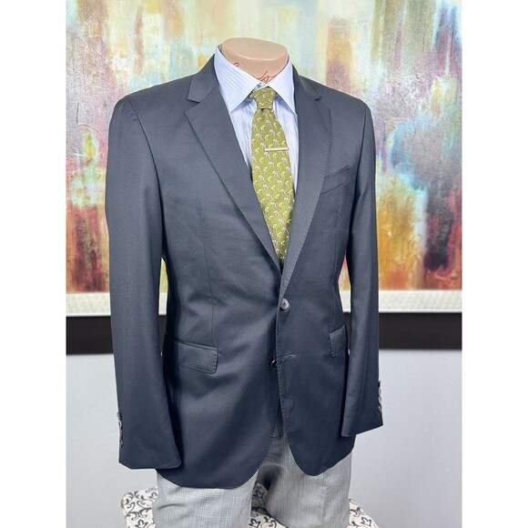 Hugo Boss Mens NWOT Black Italian Super 120’s Wool Blazer 38R MSRP $898 - Picture 7 of 16